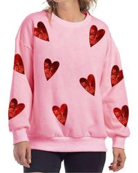 Katydid - Sequined Hearts Chenille Patch Sweatshirt -Plus - Lyst