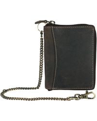 CTM - Hunter Leather Zip-Around Bifold Chain Wallet - Lyst