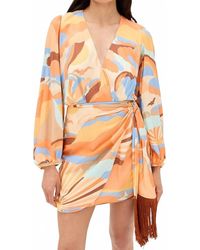 dress to - Wrap Long Sleeve Mini Dress - Lyst