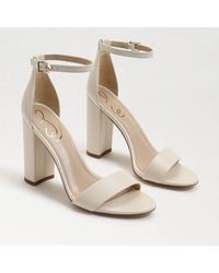 Sam Edelman - Yaro Block Heel Sandal Modern Ivory Leather - Lyst