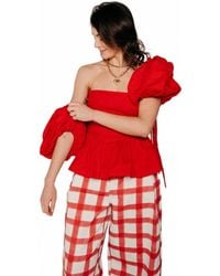 Sixxta - Jacinta Peplum Sleevess Top - Lyst