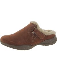 Clarks - Roseville Clog Leather Cozy Slide Sandals - Lyst