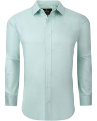 Tom Baine - Solid Linen Feel Long Sleeve Button Down - Lyst