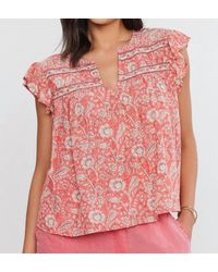 Velvet By Graham & Spencer - Kenzie Printed Voile Top - Lyst