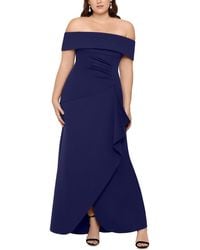 Xscape - Plus Off-the-shoulder Maxi Evening Dress - Lyst