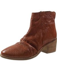 Diba True - Hellina Gathered Leather Ankle Boots - Lyst