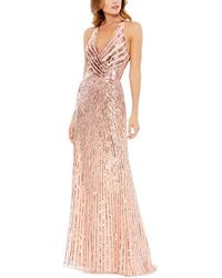 Mac Duggal - Sleeveless Faux Wrap Sequin Embellished Trumpet Dress - Lyst