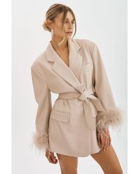 Lamarque - Galia Feather Trim Blazer - Lyst