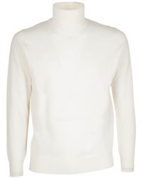 Kangra - Cream Single-Thread High-Neck Wool Sweater - Lyst