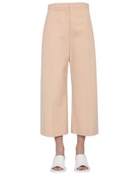 Jil Sander - Wide-Leg Cropped Trousers With Smooth Fabric - Lyst