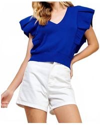 Strut & Bolt - Pleated Short Sleeve Knit Top - Lyst