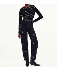 FRAME - Dotted Stretch Mesh Tee - Lyst