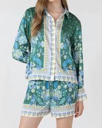 Dex - Silky Button Front Blouse - Lyst
