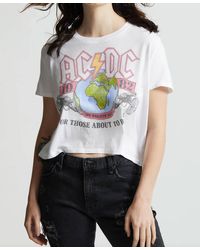 Recycled Karma - Ac/dc 1981 We Salute You Crop Tee - Lyst