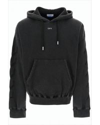 Off-White c/o Virgil Abloh - Cropped Hoodie With Embossed Detailing And Graphic Print - Lyst