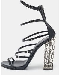Giuseppe Zanotti - Patent Leather Lauren Metal Cage Heel Strappy Sandals - Lyst