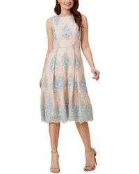 Adrianna Papell - Embroidered Midi Fit & Flare Dress - Lyst