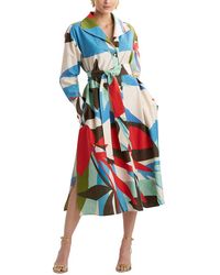 Natori - Abstract Palm Poplin Oversized Shirtdress - Lyst