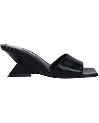 The Attico - Black Leather Sandal - Lyst