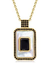 Ross-Simons - Mother-of-pearl And Onyx Pendant Necklace With . Spinel - Lyst