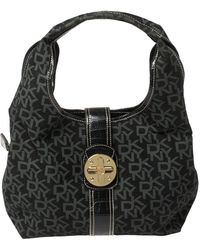 DKNY - Signature Canvas And Leather Hobo - Lyst