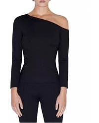 Rosetta Getty - Long Sleeve Off The Shoulder Top - Lyst