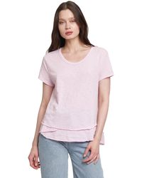 Wilt - Short Sleeve Mock Layer Raw Hem Tee - Lyst