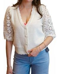 Fate - Crochet 3/4 Bubble Sleeve Cardigan - Lyst