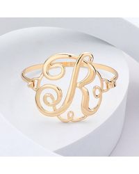 Fashnzfab - R- Initial Monogram Curlicue Bracelet - Lyst