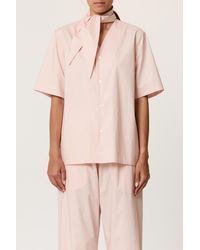 Plan C - Parachute Short Sleeve With Tie Top - Lyst