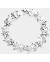 Fashnzfab - Textured Metal Origami Turtle Link Magnetic Bracelet Antique - Lyst