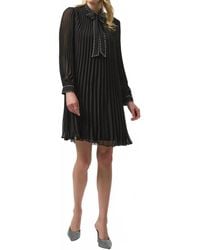 Joseph Ribkoff - Studded Scarf Collar Long Puff Sleeve A-Line Dress - Lyst