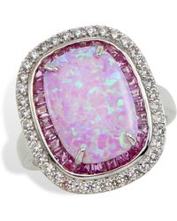 Savvy Cie Jewels Sterling Lab Opal,sapp&zirco - Pink
