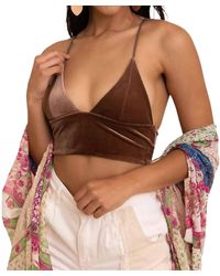 Leto - Velvet Longline Bralette - Lyst