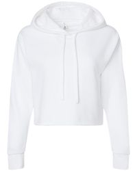 Next Level - Laguna Sueded Raw Edge Crop Hoodie - Lyst