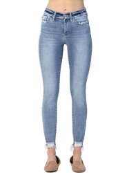 Judy Blue - Mid Rise Release Waistband Detail Skinny Jeans - Lyst