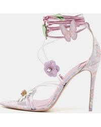Sophia Webster - X Love Shack Fancy Pvc And Leather Wildflower Ankle Wrap Sandals - Lyst