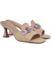 Exe' - Lucia Raffia Lilac Sandal - Lyst