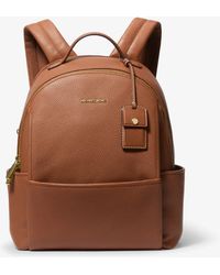 Michael Kors - Michael Kors Sable Medium Pebbled Leather Backpack - Lyst