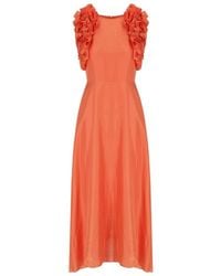 Essentiel Antwerp - Hexico Coral Midi Dress - Lyst