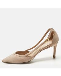 Stuart Weitzman - Suede Pointed Toe Cut-Out Pumps - Lyst