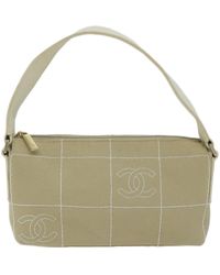 Chanel - Chocolate Bar Canvas Shoulder Bag (pre-owned) - Lyst