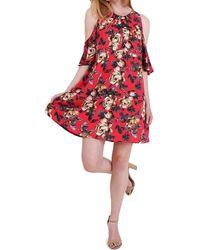 Umgee - Floral Cold Shoulder Dress - Lyst