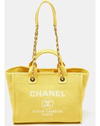 Chanel - Canvas And Leather Small Deauville Shopper Tote - Lyst