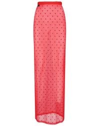 Marine Serre - Moonogram Sheer Mesh Midi Skirt - Lyst