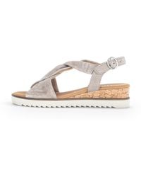Gabor - 42.751 Flat Cork Wedge Sandals - Lyst