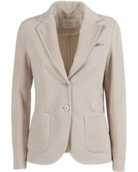 Circolo 1901 - Tailored Slim Fit Jacket With Notched Lapel And Buttoned Cuffs - Lyst