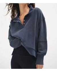 LNA - Hallie Snap Collared Pullover Sweatshirt - Lyst
