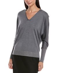Lafayette 148 New York - V-Neck Dolman Wool & Silk-Blend Sweater - Lyst