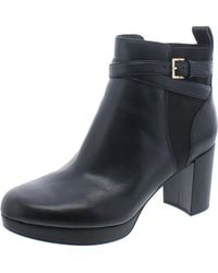 Vionic - Nella Leather Block Heel Ankle Boots - Lyst